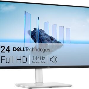 Dell 24 Plus Monitor – S2425HSM – 23.8-inch FHD (1920×1080) 144Hz 1ms Display, 2 x 3W Speakers, HDMI Connectivity, Height/Tilt/Pivot/Swivel Adjustability, AMD FreeSync – Ash White
