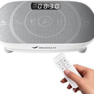 MERACH Vibration Plate Exercise Machine, Curved Vibration Plate for Lymphatic Drainage Weight Loss, Vibrating Plate with Real-Time Calorie Tracking on LED Display, Workout Equipment for Home Women Men