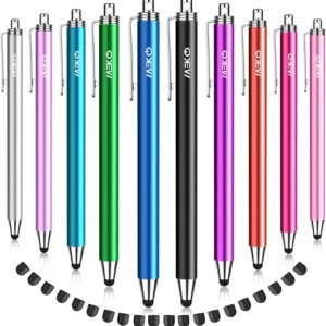 Stylus Pens for Touchscreens,MEKO 10 Pack Thin Rubber Tip Stylus Replaceable Tip Feature Bundle W/ 20 Pcs Replacement Tips for iPad iPhone Tablets Smartphone&All Touch Screen Devices(10 Stylus+20Tips)