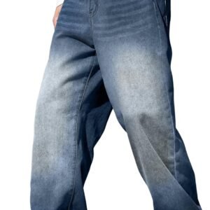 JMIERR Men’s Baggy Jeans Wide Leg Skater Hip Hop Denim Pants Loose Fit Streetwear