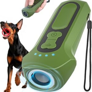 Dog Bark Deterrent Devices, Ultrasonic Anti Barking Device for Dogs, Portable Dog Training Device Safe for Dogs & Human Bark Control Barks No More Indoor Outdoors Behavior Correct (Green)