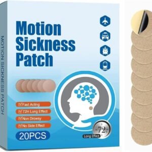 (2026 New) Motion Sickness Patches Non-Drowsy, 100% Natural Motion Sickness Patch(Efficient– Lasts 72 Hours)-for Car Airplane Ship Altitude Sickness(Travel Essentials)-for Adults and Kids(20 Count)