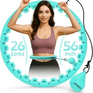 JLoibao Weighted Hula Circle with 26/32 Links(56-66 Inch) for Adults Weight Loss, Infinity Fitness Hoop Plus Size, for Women Smart Exercise Equipment