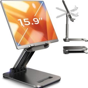 LISEN for iPad Stand Tablet Holder for Desk, Office Desk Accessories for Men Women Moms Gifts Home Office Dorm Essentials Gadgets Portable Monitor Stand for Apple iPad mini Accessories Switch Kindle