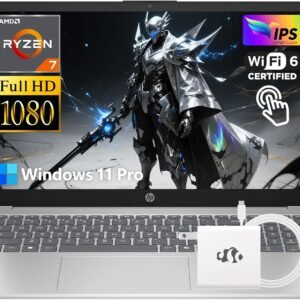 HP Touchscreen Laptop, 680M AMD Ryzen 7 7730U(8-Cores, Beats i7-1355U) 32GB RAM 1TB SSD, 15.6″ FHD IPS Display Win11 Pro WiFi6 Numeric Keypad Webcam w/GM Accessory Computer for Business and Gaming