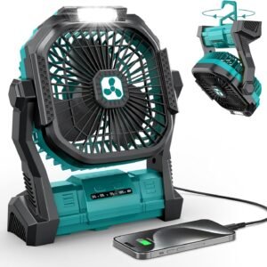 ONLYNEW Portable Fan Rechargeable, 20000mAh Cordless Battery Powered Fan with LED Lantern, USB C Battery Operated for Travel Bedroom Home Camping Tent Office Beach Desk Fishing Table