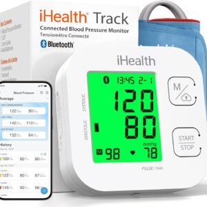 iHealth Track Smart Upper Arm Blood Pressure Monitor with Wide Range Cuff that fits Standard to Large Adult Arms, Bluetooth Compatible for iOS & Android Devices
