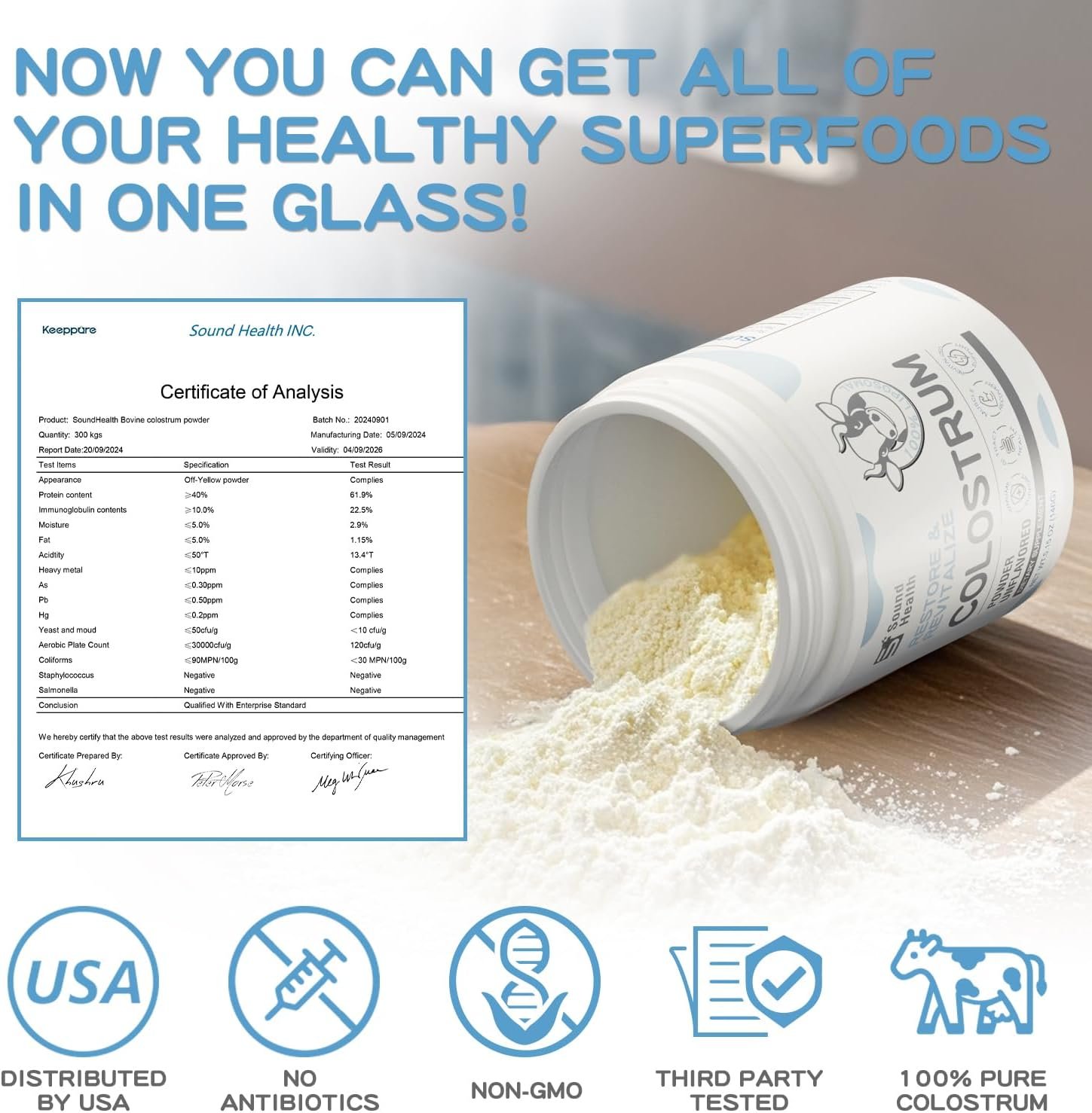 Colostrum Supplement Powder for Humans - Organic Bovine Colostrum Supplement for Gut Health, Hair Growth, Beauty, and Immune Support - Unflavored (73 Servings) - Image 4