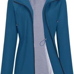 TCOT Rain Jacket Women Lined Raincoat Waterproof Windbreaker Jackets Hooded Raincoats Long Trench Coat