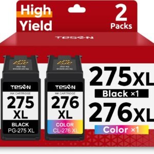 PG-275XL CL-276XL Replacement for Canon Ink 275 and 276 PG275 CL276 275XL 276XL Ink Cartridge Combo Pack for PIXMA TR4720 TS3522 TS3500 TR4700 TR4722 TS3720 printer Ink Cartridge (Black Color,2-Pack)