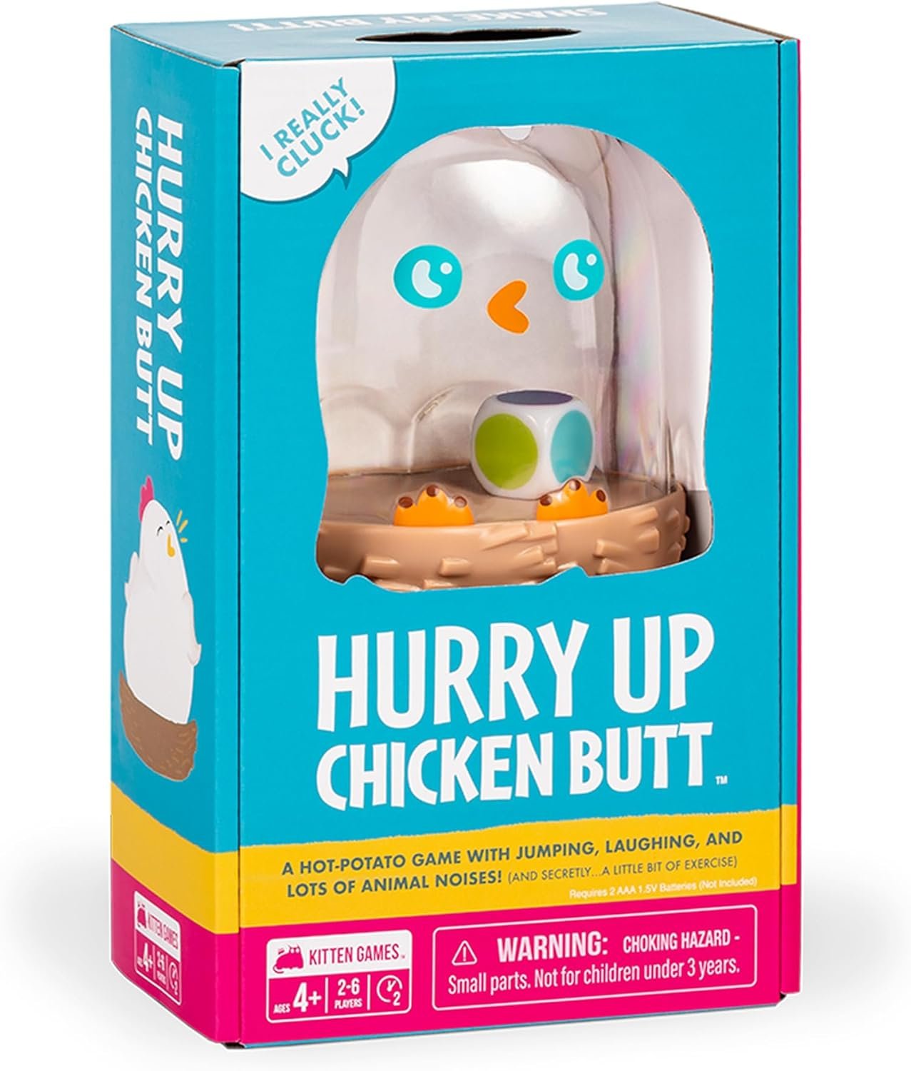 Exploding Kittens Hurry Up Chicken Butt 2-6 Players - Ages 4+ - 2 Minutes to Play - Hot Potato Style Card Game - Fun Card Game, Family Game Night, Creative Kids Game