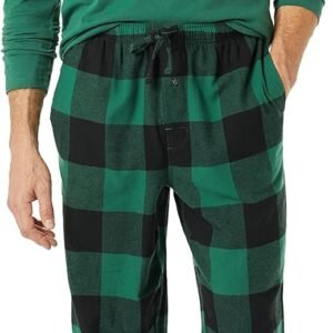 Amazon Essentials Men’s Flannel Pant and Long-Sleeve T-Shirt Pajama Set