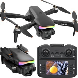 F417PRO Drone with Camera 1080P for Adults Kids, Mini Drone with Screen, Adult Drone, Dual 90° Lens, LED Lights, Optical Flow, Modular Battery, Beginner Drone, One Key Start, Headless, 3D Flip, Case