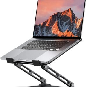LOXP Adjustable Laptop Stand for Desk, Metal Foldable Laptop Riser, Ventilated Cooling Lectern, Ergonominc Computer Notebook Stand for Desk Compatible with 10-15.6“ Laptops
