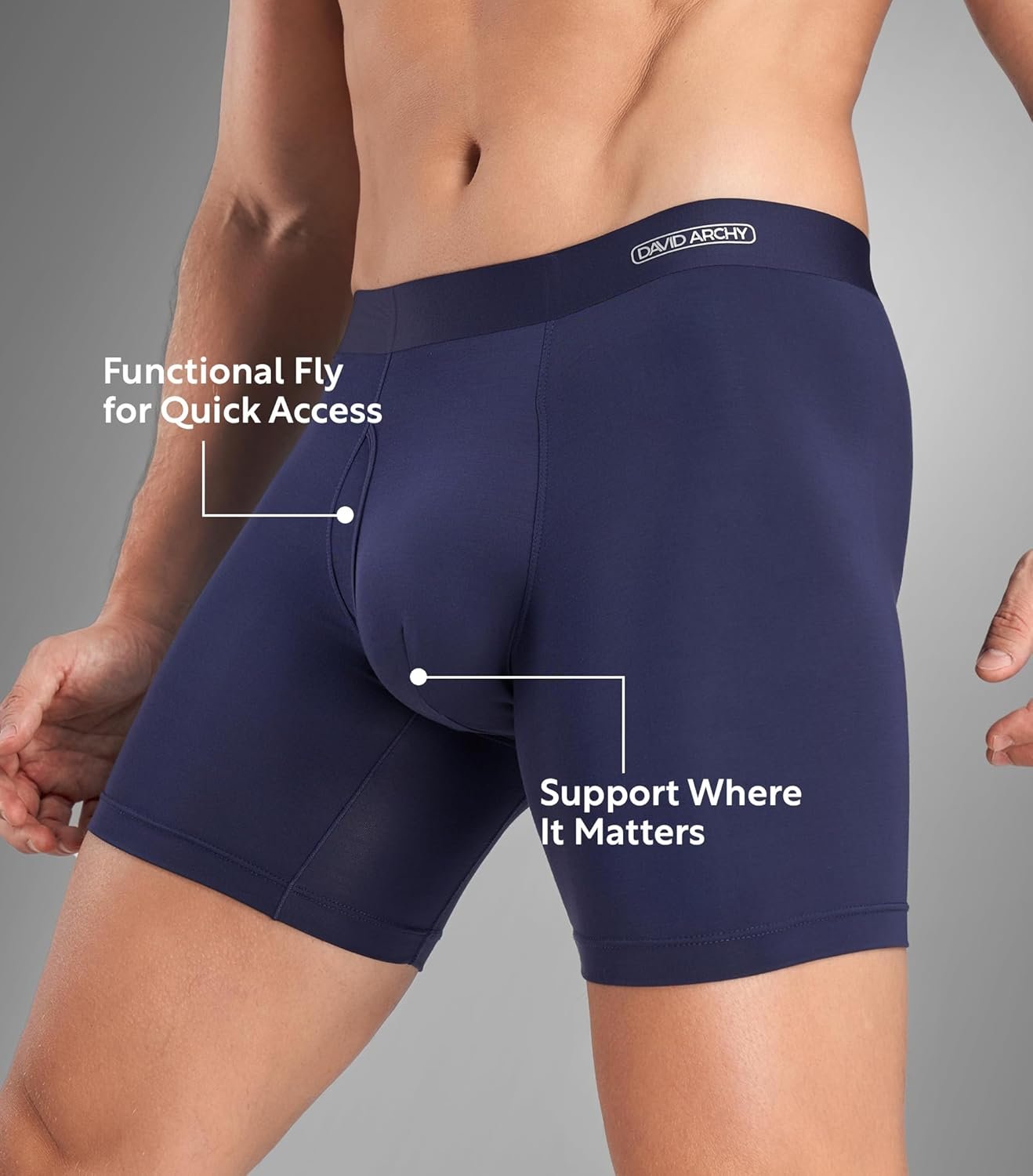 DAVID ARCHY Mens Underwear Silky Soft Second Skin Modal Boxer Briefs Waistfree Seamless Waistband Underwear for Men Pack of 4 - Image 7