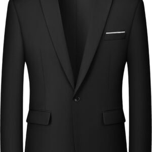 MAGE MALE Men’s One Button Blazer Casual Solid Color Suit Jacket Slim Fit Lightweight Sport Coats Blazers