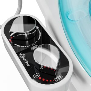 CLEAR REAR Bidet Attachment for Toilet Seat – Non-Electric with Self Cleaning Dual Nozzles, Leak Proof Connectors, Adjustable Water Spray, Rear & Feminine Wash – Hygienic Bathroom Upgrades (Black)