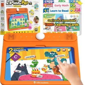 Think Academy Learning Pad – Screen Free Tablet with Flash Cards Inserted to Learn Alphabet, Numbers, Early Math, Logic, Nature and Daily Life, Educational Toys Gift for 3 4 5 Years Old Boys Girls
