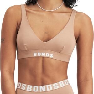 Bonds Women’s Anti-Chafing Bralette Bra, Chafe Off Bralette, Viscose/Bamboo Moisture-Wicking Plunge Bra for Women