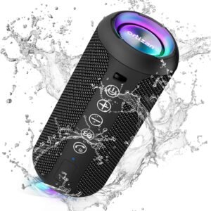 Ortizan Portable Bluetooth Speaker (1nd Gen), IPX7 Waterproof, Wireless, Big Sound and Deep Bass, TWS Pairing, 30Hrs of Playtime, for Home/Party/Outdoor/Beach, Birthday Gifts for Men Women – Black