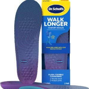 Dr. Scholl’s Walk Longer Insoles – Comfortable Plush Foam Cushioning Inserts for Walking, Hiking, and Standing on Feet All-Day with Arch Support – Walk 50% Longer Without Muscle Fatigue