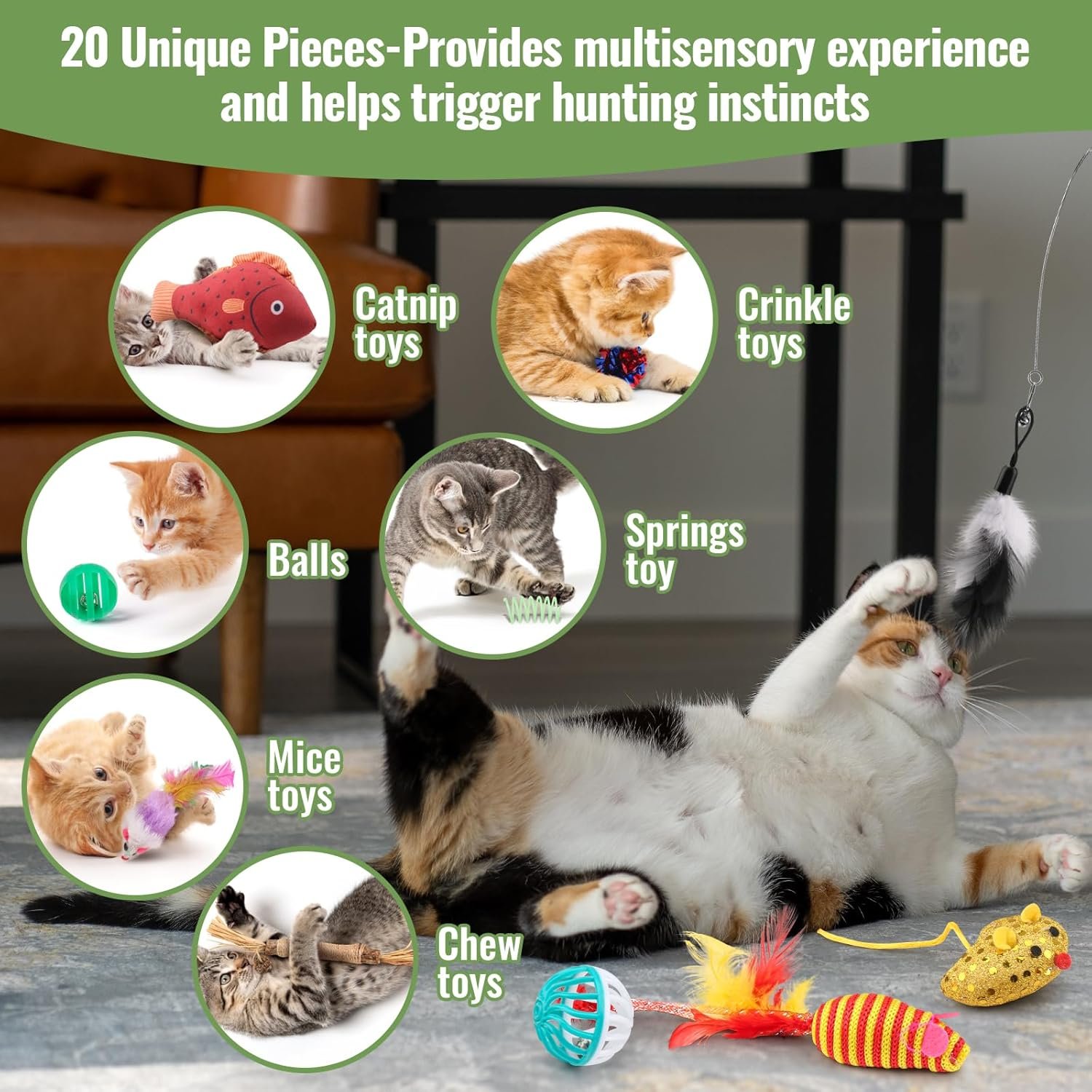 Fashion's Talk Cat Toys Variety Pack for Kitty 20 Pieces - Image 4