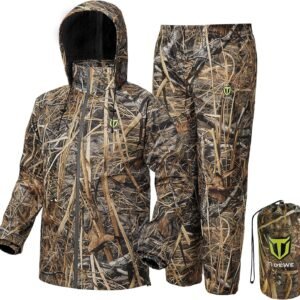TIDEWE Rain Suit, Waterproof Breathable Lightweight 2 Pieces Rainwear