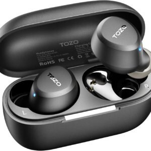 TOZO A1 Wireless Earbuds Bluetooth 5.3 Light Weight in Ear IPX5 Waterproof Headphones 2 Mic for AI Calls, Immersive Premium Sound Bass Headset with Charging Case, 32 Presets EQ Customization via App