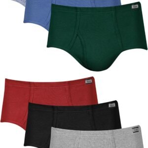 Hanes Men’s Underwear Briefs, Cotton Mid Rise Briefs, Covered Waistband, Moisture Wicking, Multi-pack