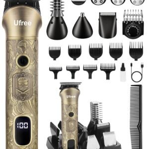 Ufree Beard Trimmer for Men, Electric Razor Shaver, Cordless Hair Clipper Shaving Kit for Mustache Body Nose Ear Hair Facial, Adjustable Beard Grooming Kit Birthday Gifts for Men