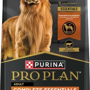 Purina Pro Plan Complete Essentials Shredded Blend Beef and Rice Dog Food Dry Formula with Probiotics for Dogs – 35 lb. Bag