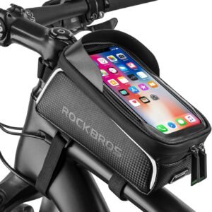 ROCKBROS Bike/Bicycle Phone Front Frame Bag, Waterproof, Tube Bag,Cycling Pouch, Bike Accessories for Men Compatible Phone Under 7”
