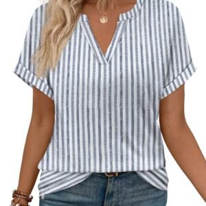 WIHOLL Womens Blouses Spring Tops Short Sleeve Shirts Dressy Casual Summer Vacation Fashion Clothing 2026