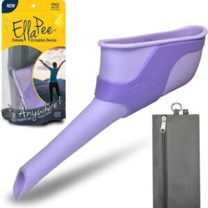 EllaPee Womens Urinal Funnel Female Urination Device for Women, Camping Accessories, Hiking, Outdoor Activities & More with Medical Grade Silicone (Reusable) , Purple