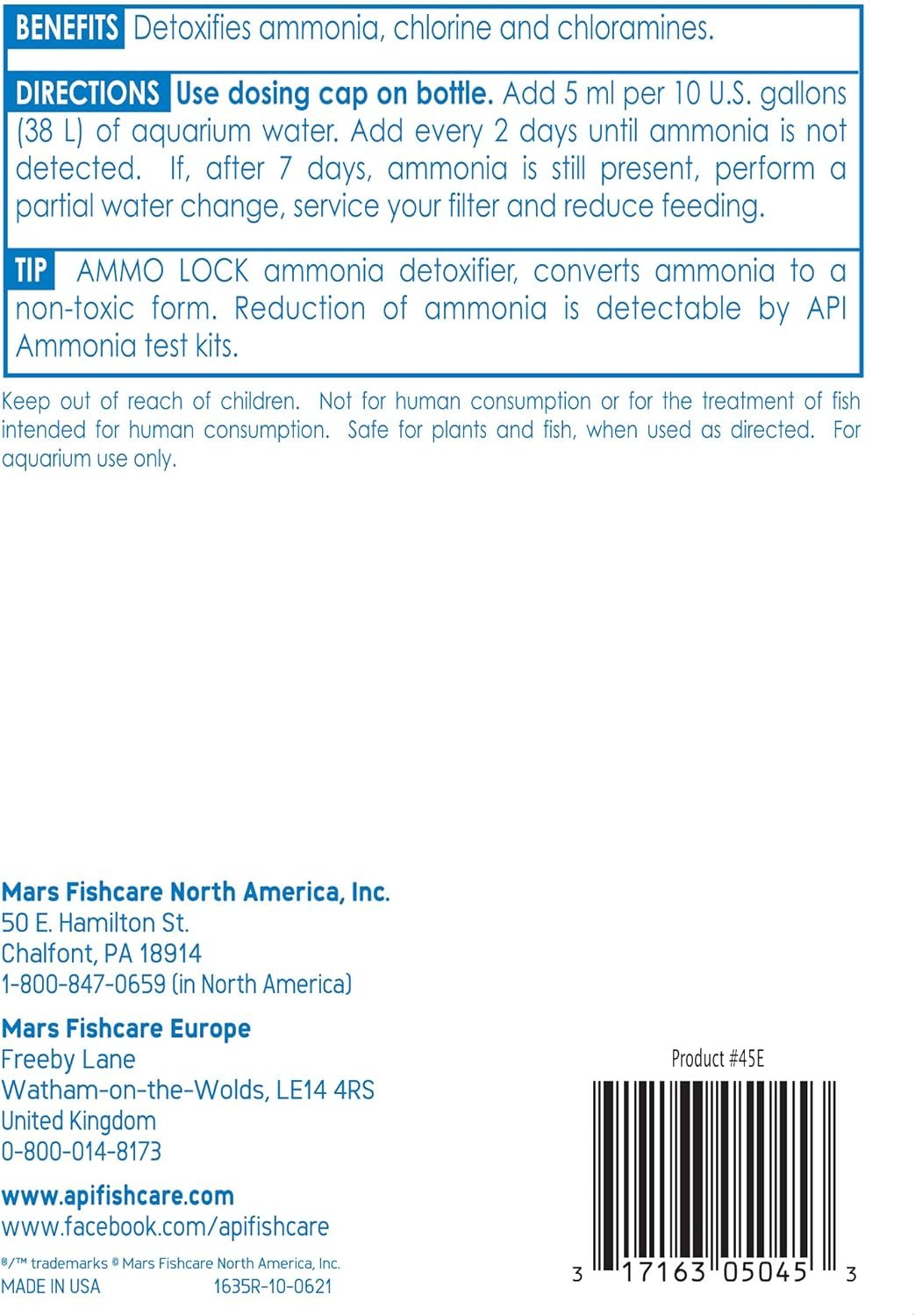 API AMMO-LOCK Freshwater and Saltwater Aquarium Ammonia Detoxifier 16-Ounce Bottle - Image 2