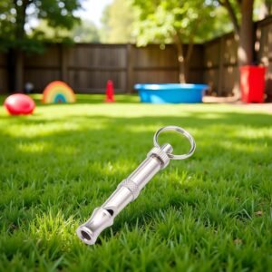 Jinshining Silver Adjustable Ultrasonic Dog Whistle,Portable Whistle Pet Whistle Supersonic Whistle Dog Whistles for Pet Training，Training and Behavior Aids，Dog Whistles