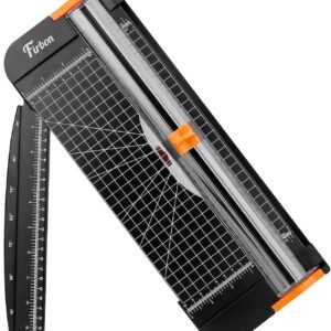 Firbon A4 Paper Cutter 12 Inch Titanium Paper Trimmer Scrapbooking Tool with Automatic Security Safeguard and Side Ruler for Craft Paper, Coupon, Label and Cardstock (Black)