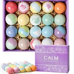 CalmNFiz 20PCS Bath Bombs for Women Presents Set Natural Wonderful Fizz Effect Bath Bomb with Shea Butter & Essential Oils, Bubble Bath Mothers Day Presents for Mom, Wife, Girlfriend