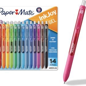 Paper Mate InkJoy Gel Pens, Assorted, Medium Point (0.7mm), 14 Count – Smooth Writing, Back to School, Teacher Supplies, Journaling, Note-Taking, Doodling