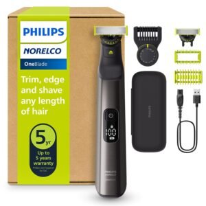 Philips Norelco OneBlade 360 Pro Face + Body, Hybrid Electric Beard Trimmer, Shaver and Bodygroomer, with 360 Blade Technology, Model QP6552/90