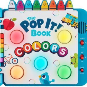 Chuckle & Roar Pop It! Book: Colors – Interactive Sensory Learning Book with Bilingual English & Spanish Play, Grow-with-Me Modes, Quiet Mode, Color Learning Toy for Toddlers Ages 1–4+