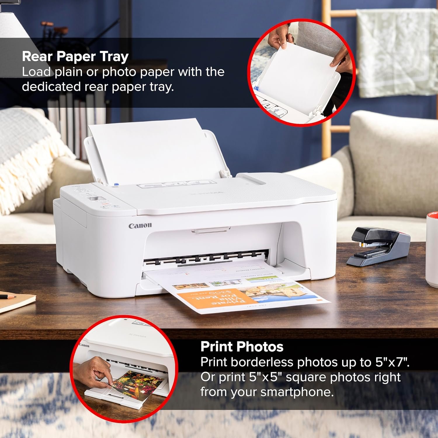 Canon PIXMA TS3720 Wireless All-in-One Printer for Basic Home Printing, White - Image 4