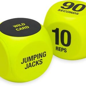 SPRI Exercise Dice (6-Sided) – Game for Group Fitness & Exercise Classes – Includes Push Ups, Squats, Lunges, Jumping Jacks, Crunches & Wildcard (Includes Carrying Bag)