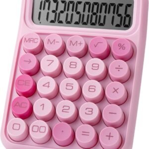 Mr. Pen- Mechanical Switch Calculator – 12 Digit Large LCD Display, Pink with Big Buttons