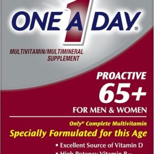 One A Day Proactive 65+, Mens & Womens Multivitamin, Supplement with Vitamin A, C, D, and Zinc to Support Bone Health & Cell Health, Calcium, Folic Acid, Tablet 150 Count