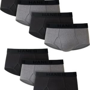 Hanes Men’s Underwear Briefs Pack, 7-Pack, Sexy Men’s Underwear, Cool & Breathable Cotton Underwear, Wicking, Black