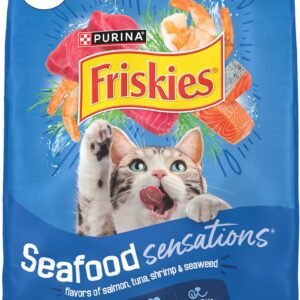 Purina Friskies Dry Cat Food Seafood Sensations With Salmon, Tuna, and Shrimp Flavors – 22 lb. Bag