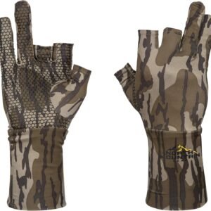 North Mountain Gear Camouflage Hunting Gloves for Men – Fingerless – Lightweight Glove Liner