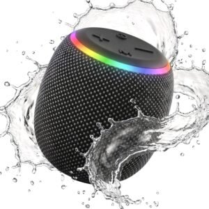 BassBloom Room 3 Portable Bluetooth Speaker, IPX6 Waterproof, TWS Pairing, 12W Powerful Stereo Sound with RGB Lights, Bluetooth 5.4, All-Day Playtime, Ideal for on Any Surface at Home