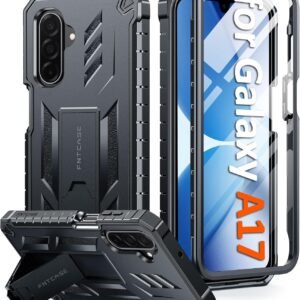 FNTCASE for Galaxy A17-5G Phone Case: for Samsung Galaxy A17 with [Built-in Screen Protector & Kickstand] [Military-Grade Drop Protection] Heavy Duty Protective Shockproof TPU Cell Phone Cover (Black)